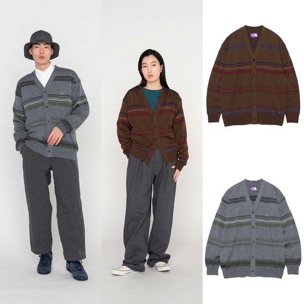 THE NORTH FACE PURPLE LABEL Merino Field Striped Cardigan [ NT6356N ] cotwo