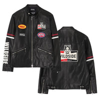 WILDSIDE YOHJI YAMAMOTO x HYSTERIC GLAMOUR RACING LEATHER JACKET [ SO-J08-700 ]