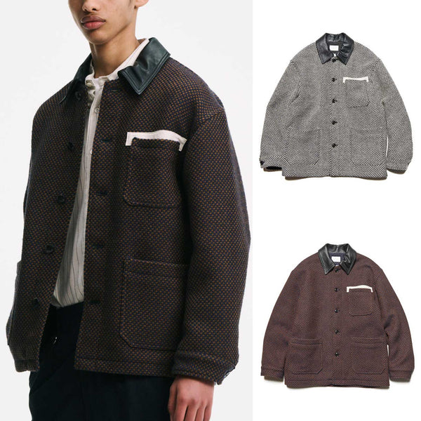 SOPHNET. 25A/W LEATHER COLLAR COVERALL / Kvadrat Sisu [ SPNT-252006 ] cotwo