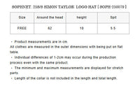 SOPHNET. 25S/S SIMON TAYLOR: LOGO HAT [ SOPH-250079 ]
