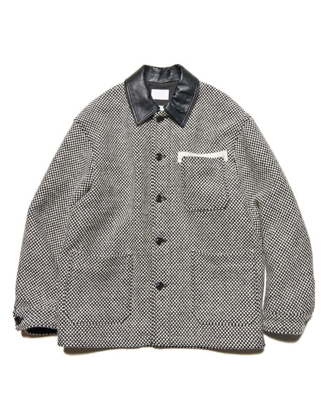 SOPHNET. 25A/W LEATHER COLLAR COVERALL / Kvadrat Sisu [ SPNT-252006 ]