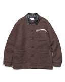 SOPHNET. 25A/W LEATHER COLLAR COVERALL / Kvadrat Sisu [ SPNT-252006 ]