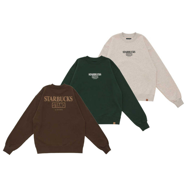 STARBUCKS STAND by BEAMS Logo Crew Sweatshirt cotwo