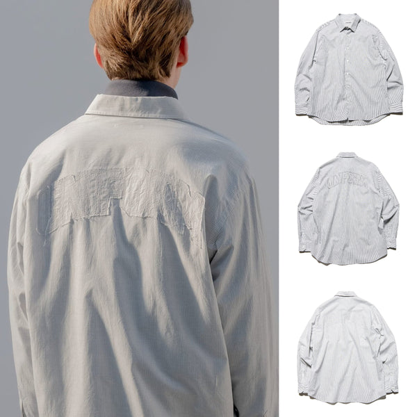 uniform experiment 25A/W CUT-OUT LOGO STRIPE SHIRT [ UE-252016 ]
