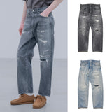 uniform experiment 25A/W DAMAGED DENIM REGULAR-FIT JEANS [ UE-252054 ]