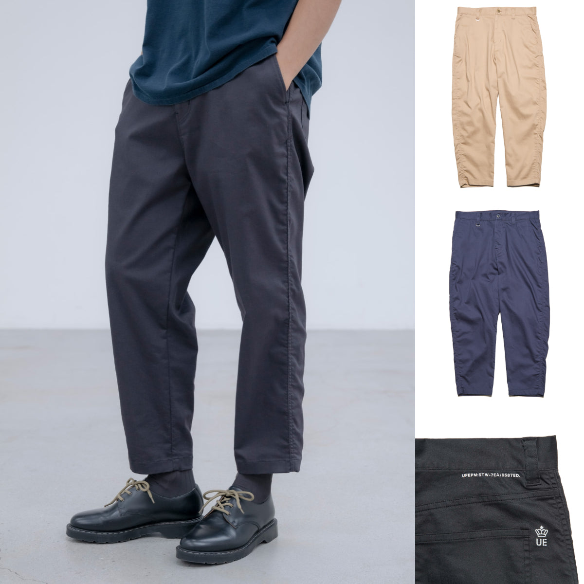 Pre-order ] uniform experiment 26A/W STRETCH TWILL SLIM CROPPED