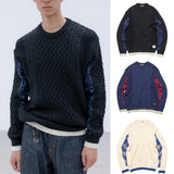 uniform experiment 26A/W STAR PRINT CHECK PANELED CABLE KNIT [ UE-262049 ] cotwo