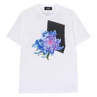 WILDSIDE YOHJI YAMAMOTO BLUE CHRYSANTHEMUM White T-Shirt [ WS-T32-003 ]