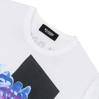 WILDSIDE YOHJI YAMAMOTO BLUE CHRYSANTHEMUM White T-Shirt [ WS-T32-003 ]