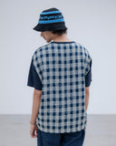 [ Pre-order ] uniform experiment 26A/W STAR PRINT CHECK PANELED WIDE TEE [ UE-262036 ]