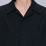 JAPAN Convenience Store Cotton Linen Open Ccollar Shirt