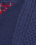 [ Pre-order ] uniform experiment 26A/W STAR PRINT CHECK PANELED CABLE KNIT [ UE-262049 ]