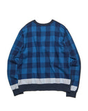 uniform experiment 26A/W LINE FLANNEL CHECK PANELED CREWNECK TOP [ UE-262042 ]