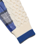 [ Pre-order ] uniform experiment 26A/W STAR PRINT CHECK PANELED CABLE KNIT [ UE-262049 ]