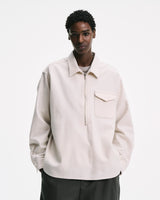 SOPHNET. 25A/W LIGHT MELTON WOOL HALF-ZIP SHIRT [ SPNT-252003 ]