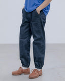 [ Pre-order ] uniform experiment 26A/W HIGH STRETCH DENIM HEM SHIRRING BAKER PANTS [ UE-262037 ]