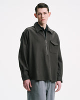 SOPHNET. 25A/W LIGHT MELTON WOOL HALF-ZIP SHIRT [ SPNT-252003 ]