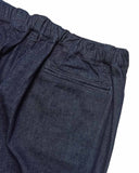 [ Pre-order ] uniform experiment 26A/W HIGH STRETCH DENIM HEM SHIRRING BAKER PANTS [ UE-262037 ]