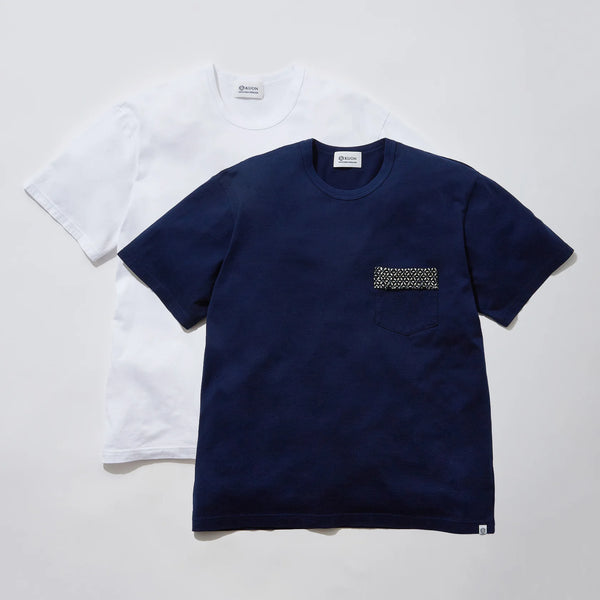 KUON 24A/W Sashiko Striped Pocket Tee [ 114CS06C1B7 ]