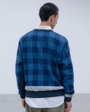 [ Pre-order ] uniform experiment 26A/W LINE FLANNEL CHECK PANELED CREWNECK TOP [ UE-262042 ]