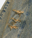 NAUTICA ( JAPAN ) Double Waist Distressed Baggy Curve Cropped Denim Pants