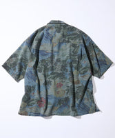 NAUTICA ( JAPAN ) Wide Silhouette Faded Aloha Print Open Collar Short Sleeve Shirt