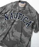 NAUTICA ( JAPAN ) Big Silhouette Arch Logo Camouflage Pattern Crew Neck T-shirt
