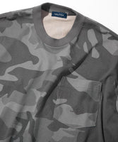 NAUTICA ( JAPAN ) Big Silhouette Hidden Logo Camouflage Pattern Crew Neck Pocket T-shirt