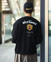 FREAK'S STORE x WILD THINGS Exclusive Tiger Motif with Embroidered Patch Crew Neck Sweatshirt