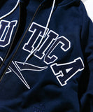 NAUTICA ( JAPAN ) x Reebok Exclusive Double Name Arch Logo Heavyweight Zip-Up Hoodie