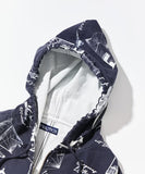 NAUTICA ( JAPAN ) OCEAN All-over Print Twill Zip-up Hooded Jacket