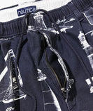 NAUTICA ( JAPAN ) OCEAN Zll-over Print Twill Two-Pleat Easy Shorts