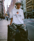 NAUTICA ( JAPAN ) Made in USA Heavyweight Oversized Crew Neck Print T-Shirt Type 4