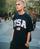 NAUTICA ( JAPAN ) Made in USA Heavyweight Oversized Crew Neck Print T-Shirt Type 5