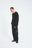 KUON Sashiko Mended Denim Trousers
