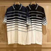 BEAMS x FRED PERRY Relaxed Striped Piqué Polo Shirt