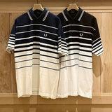 BEAMS x FRED PERRY Relaxed Striped Piqué Polo Shirt