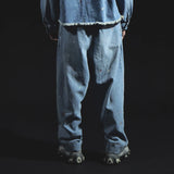 KUON Denim Tapered Trousers (Paint-Splattered)