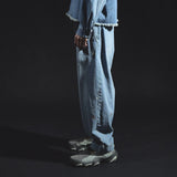KUON Denim Tapered Trousers (Paint-Splattered)