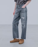uniform experiment 25A/W DAMAGED DENIM REGULAR-FIT JEANS [ UE-252054 ]