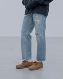 uniform experiment 25A/W DAMAGED DENIM REGULAR-FIT JEANS [ UE-252054 ]