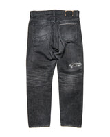uniform experiment 25A/W DAMAGED DENIM TAPERED-FIT JEANS [ UE-252055 ]