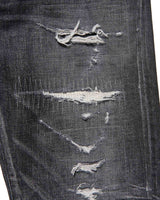 uniform experiment 25A/W DAMAGED DENIM TAPERED-FIT JEANS [ UE-252055 ]
