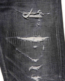 uniform experiment 25A/W DAMAGED DENIM TAPERED-FIT JEANS [ UE-252055 ]