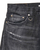 uniform experiment 25A/W DAMAGED DENIM TAPERED-FIT JEANS [ UE-252055 ]