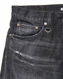 uniform experiment 25A/W DAMAGED DENIM TAPERED-FIT JEANS [ UE-252055 ]