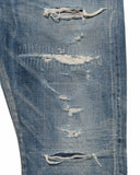 uniform experiment 25A/W DAMAGED DENIM TAPERED-FIT JEANS [ UE-252055 ]