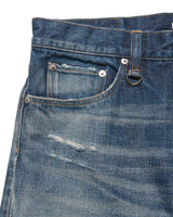 uniform experiment 25A/W DAMAGED DENIM TAPERED-FIT JEANS [ UE-252055 ]