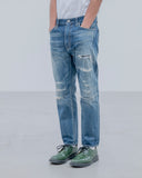uniform experiment 25A/W DAMAGED DENIM TAPERED-FIT JEANS [ UE-252055 ]