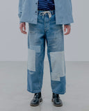 uniform experiment 25A/W PATCHWORKED DENIM WIDE-FITJEANS [ UE-252056 ]